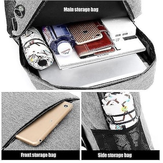 Foto 4 | Mochila Huoguo Para Portátil De Viaje Y Negocios Con Puerto De Carga Usb - Venta Internacional.