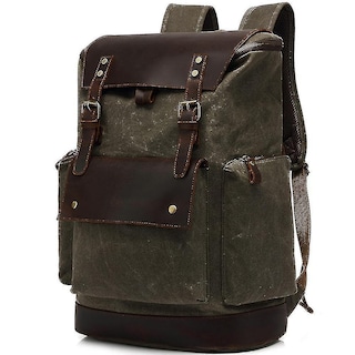 Foto 1 | Mochila Huoguo Retro De Lona Impermeable Para Hombre, Color Verde Militar - Venta Internacional.
