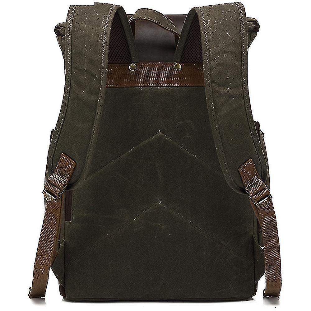 Foto 3 pulgar | Mochila Huoguo Retro De Lona Impermeable Para Hombre, Color Verde Militar - Venta Internacional.