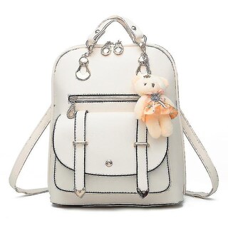Foto 1 | Mochila Huoguo De Piel Sintética Blanca A La Moda Casual Para Mujer - Venta Internacional.