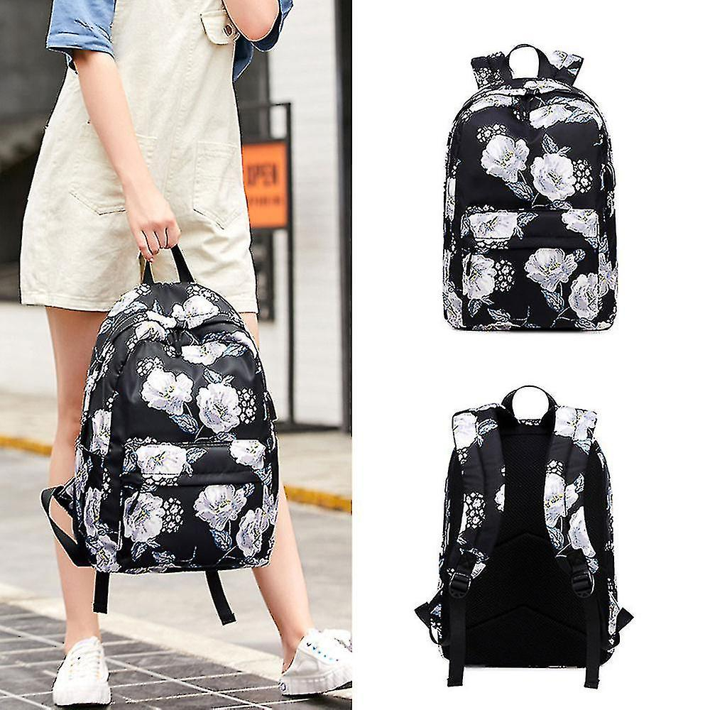Foto 3 pulgar | Mochila Huoguo Negra Para Estudiantes De Secundaria 30x14x43cm - Venta Internacional.