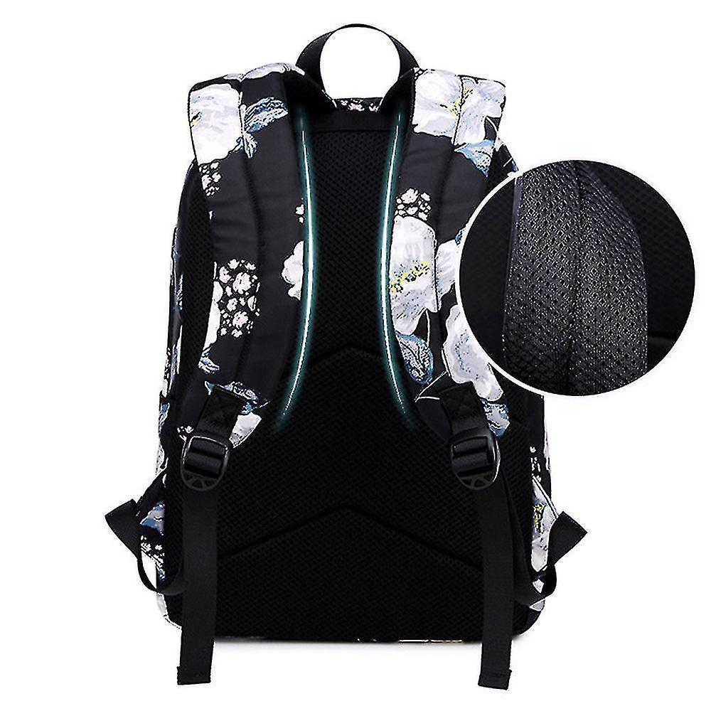 Foto 5 pulgar | Mochila Huoguo Negra Para Estudiantes De Secundaria 30x14x43cm - Venta Internacional.