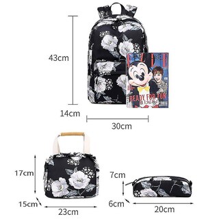 Foto 5 | Mochila Huoguo Negra Para Estudiantes De Secundaria 30x14x43cm - Venta Internacional.