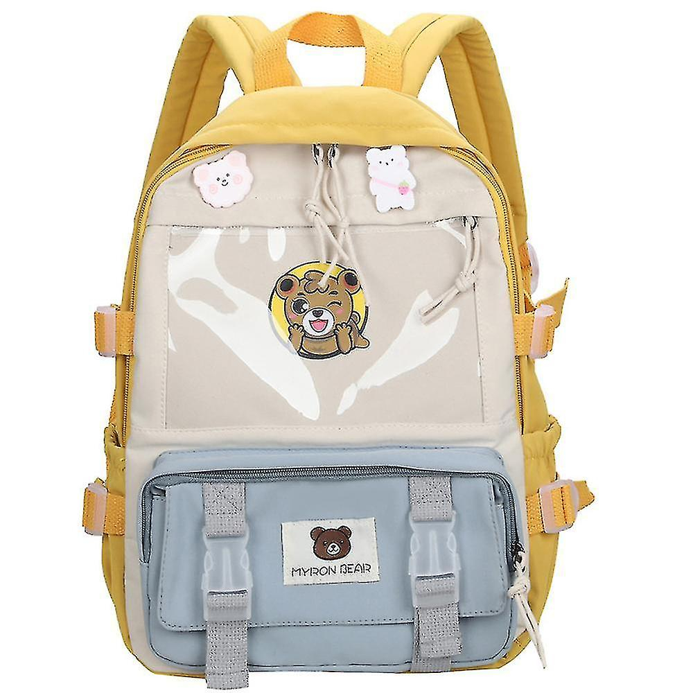 Foto 2 pulgar | Mochila Huoguo Junior High School Girls Nylon Azul 28x14x38 - Venta Internacional.