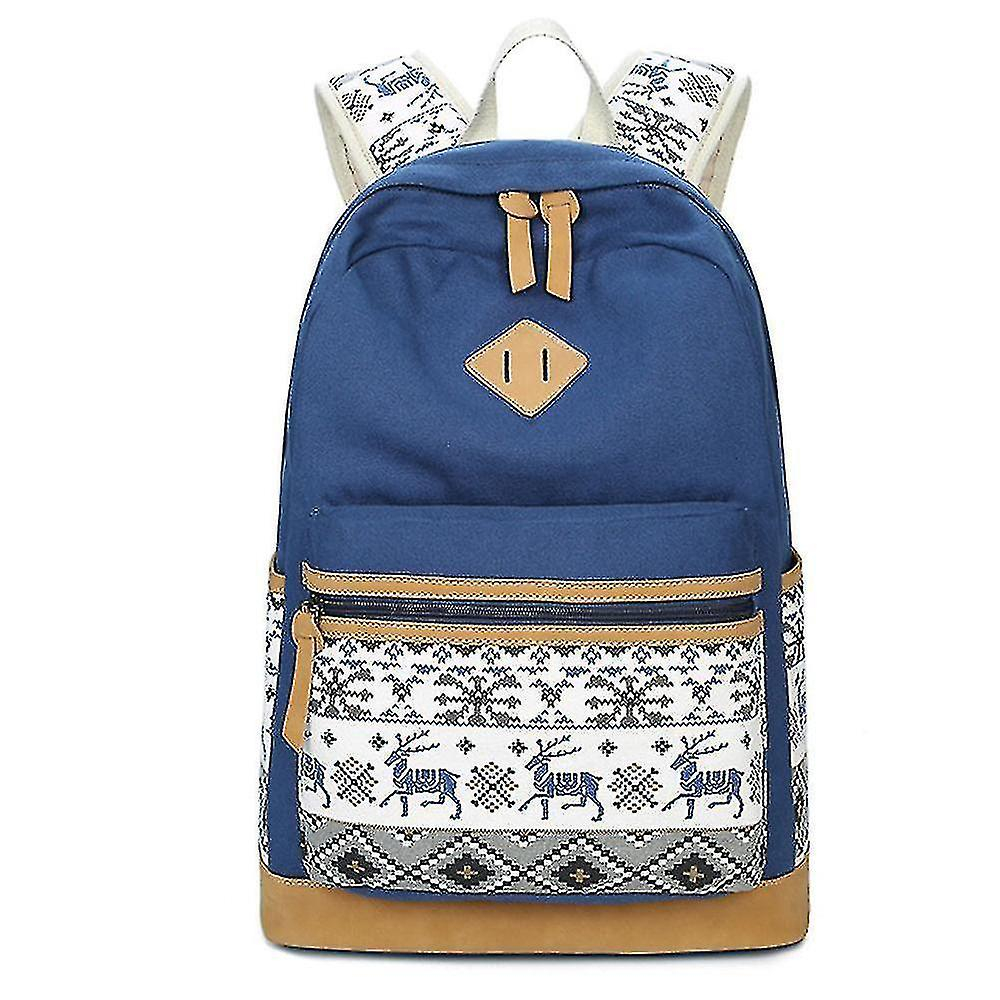 Foto 2 pulgar | Mochila Huoguo, De Lona, Estilo Universitario, Para Estudiantes De Secundaria - Venta Internacional.