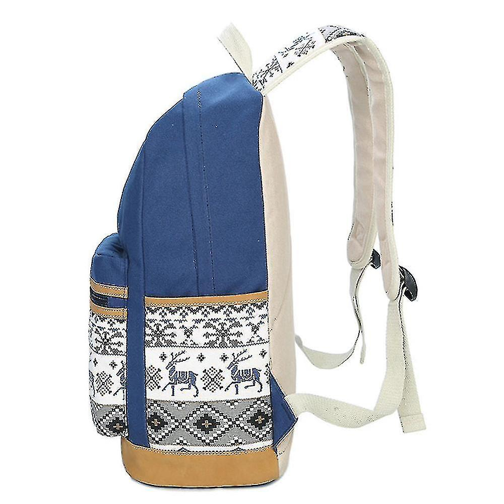 Foto 3 pulgar | Mochila Huoguo, De Lona, Estilo Universitario, Para Estudiantes De Secundaria - Venta Internacional.