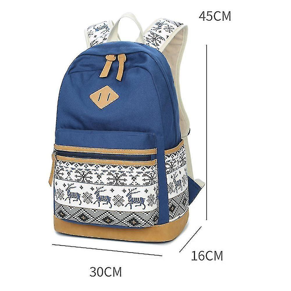 Foto 6 pulgar | Mochila Huoguo, De Lona, Estilo Universitario, Para Estudiantes De Secundaria - Venta Internacional.