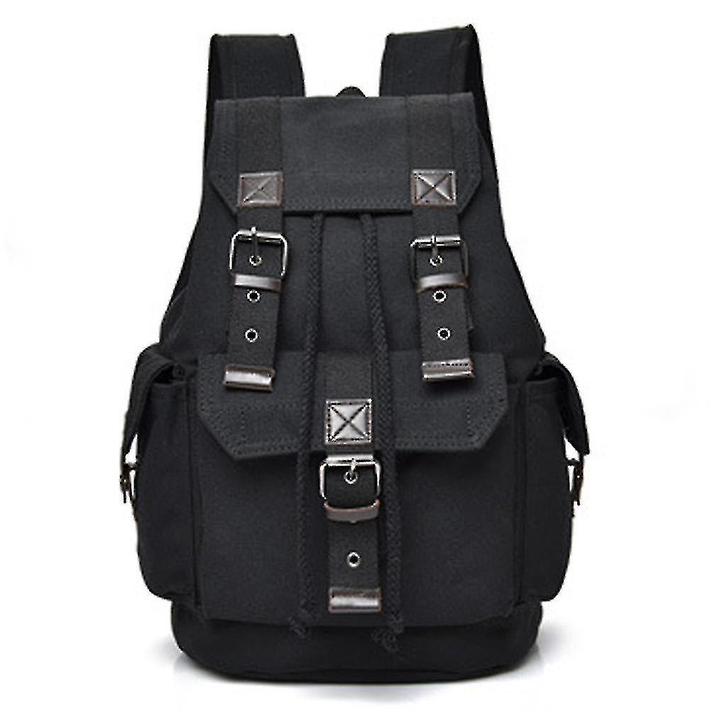 Foto 2 pulgar | Mochila Huoguo Retro Bolsa De Viaje De Ocio Negra Impermeable - Venta Internacional.