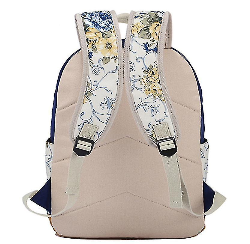Foto 4 | Mochila Huoguo Mochila Escolar De Ocio Con Estampado De Lona Negra - Venta Internacional.