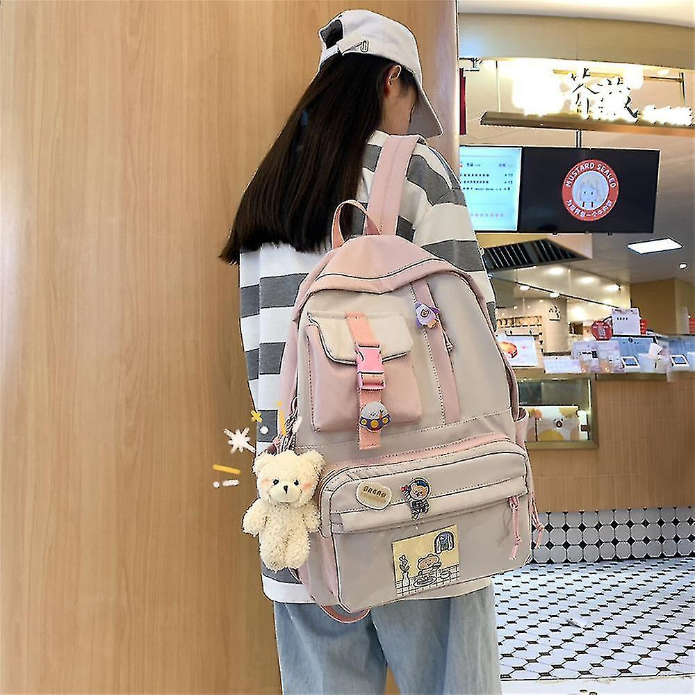 Foto 2 | Mochila Huoguo Ulzzang Transparente De Nylon Rosa De Gran Capacidad - Venta Internacional.
