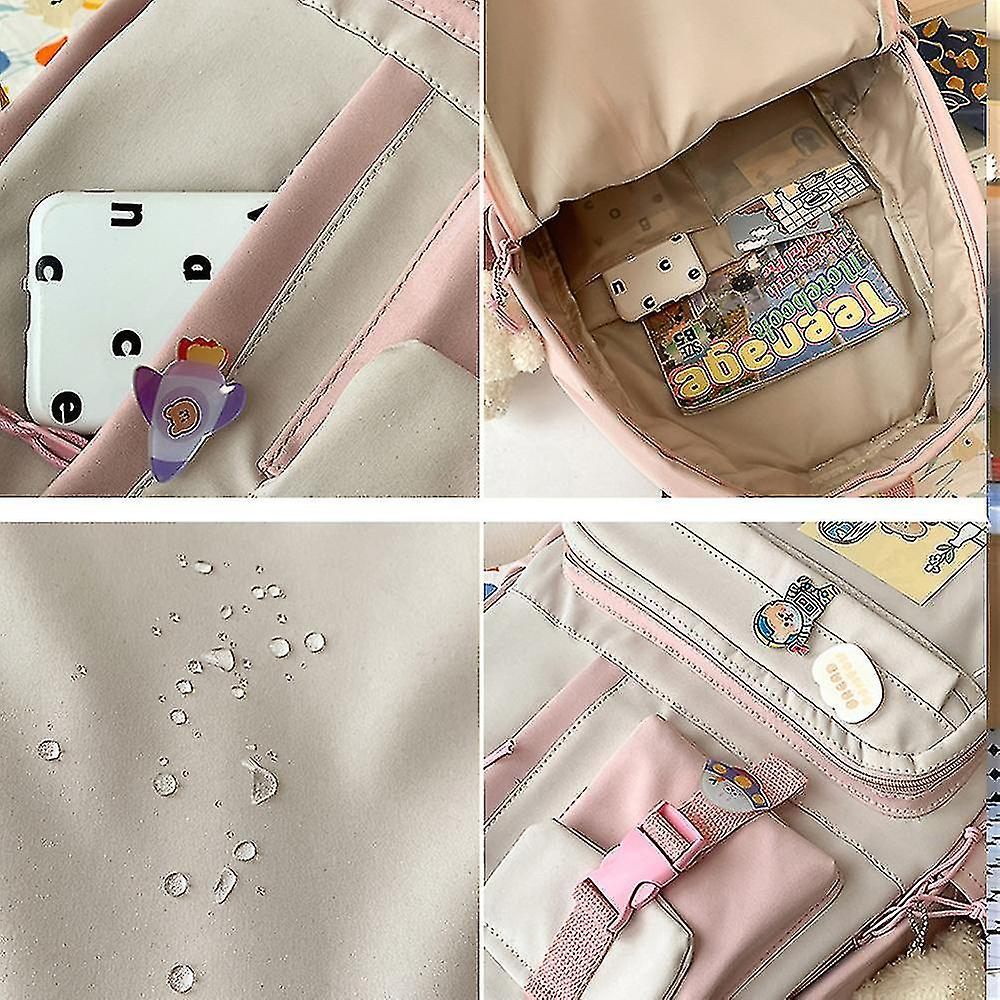 Foto 4 pulgar | Mochila Huoguo Ulzzang Transparente De Nylon Rosa De Gran Capacidad - Venta Internacional.