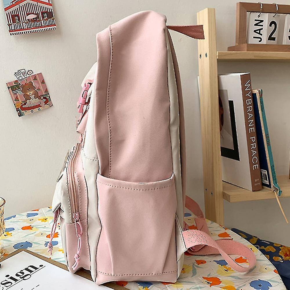 Foto 6 pulgar | Mochila Huoguo Ulzzang Transparente De Nylon Rosa De Gran Capacidad - Venta Internacional.