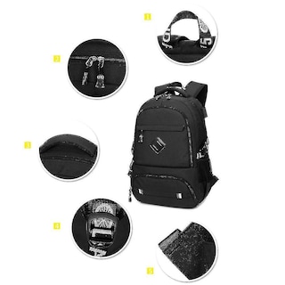 Foto 4 | Mochila Huoguo, Bolsa Deportiva Para Exteriores, Ordenador De 15,6 Pulgadas, Negra - Venta Internacional.