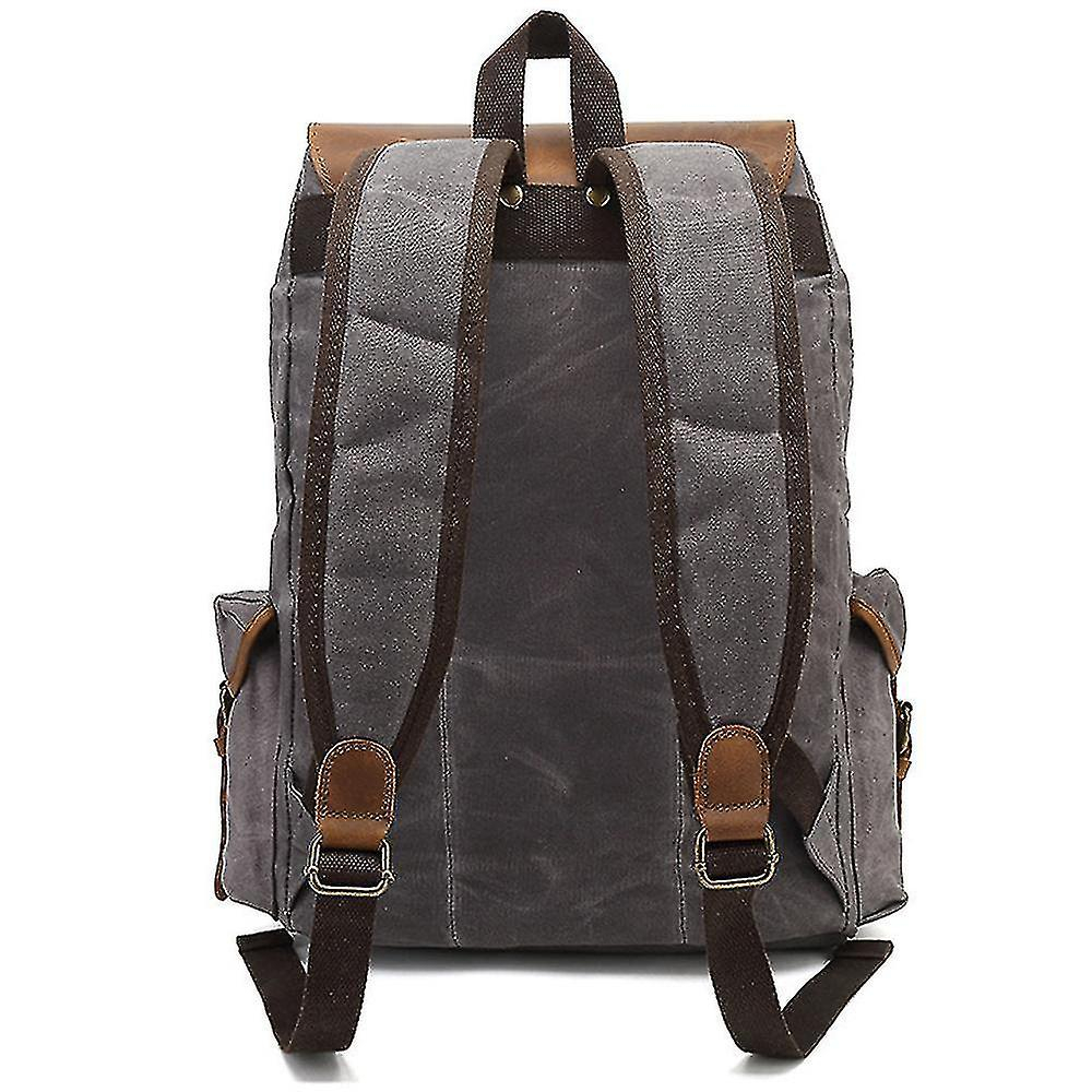 Foto 2 | Mochila Huoguo, Lona Pulida, Retro, Viajes De Ocio, Marrón - Venta Internacional.