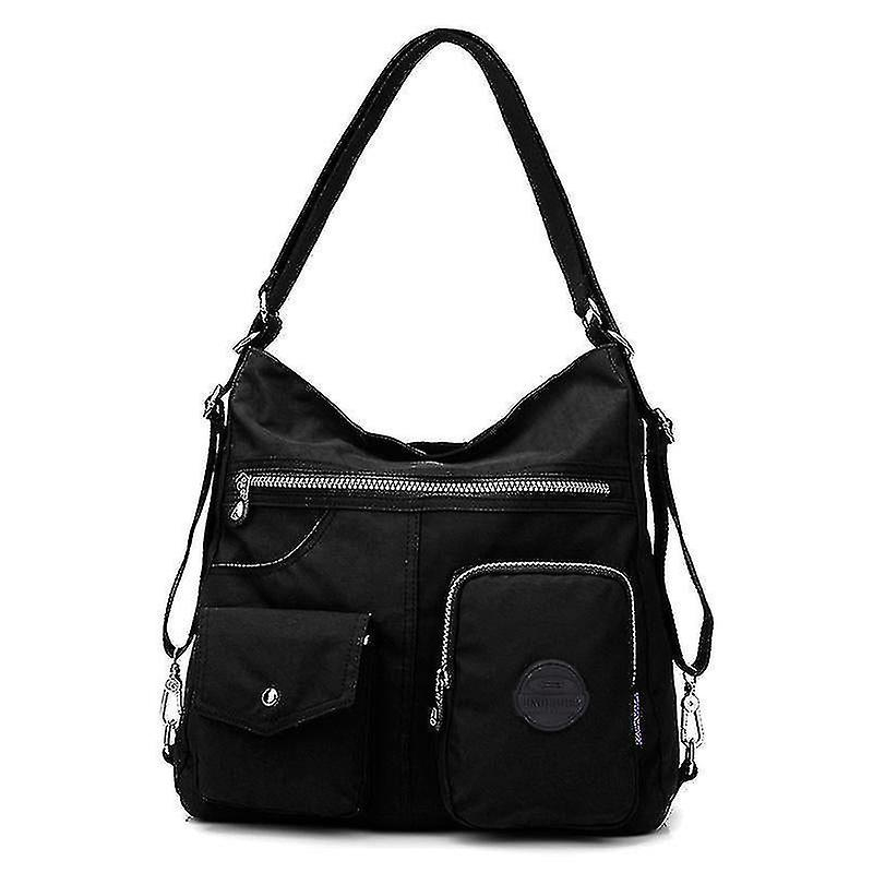 Mochila Huoguo Lady Impermeable De Nylon Negra 34x33x11cm - Venta Internacional.