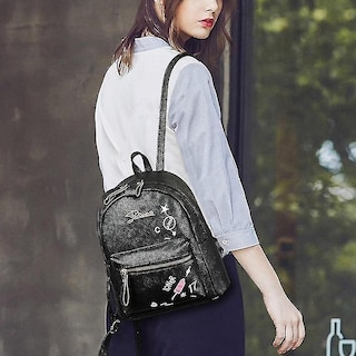 Foto 4 | Mochila Huoguo Para Mujer, Vintage, Pequeña, De Piel Sintética Con Estampado Floral - Venta Internacional.