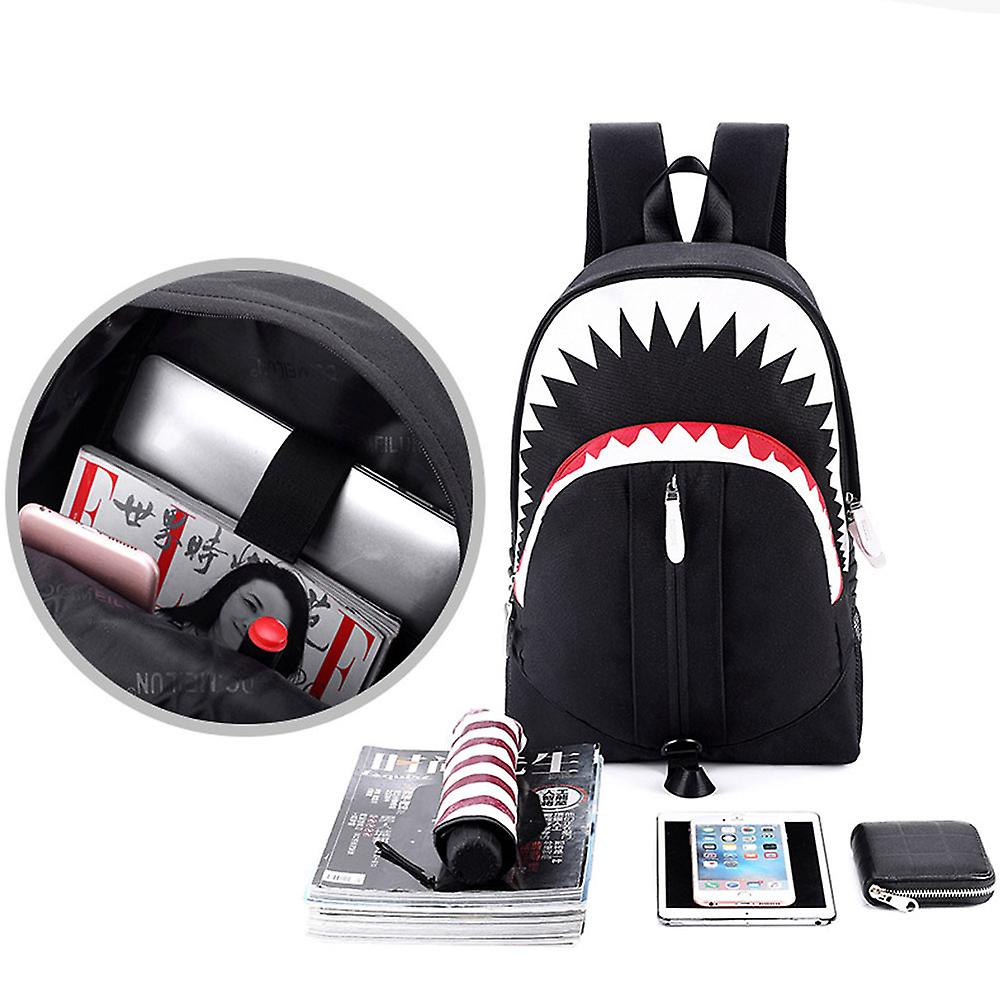 Mochila Sanlin Beans Luminous Shark Usb Macho Negra - Venta Internacional.