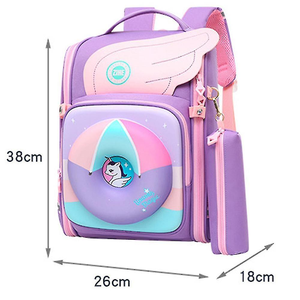 Foto 6 pulgar | Mochila Huoguo, Mochila Escolar Para Alumnos, Rosquillas, Dibujos Animados, Color Morado Oscuro - Venta Internacional.