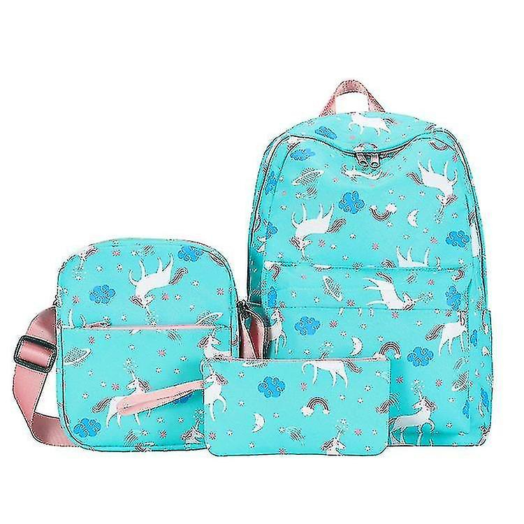 Set De Mochilas Huoguo De 3 Piezas De Nailon Verde Claro Para Estudiantes - Venta Internacional.