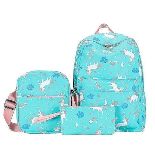 Foto 1 | Set De Mochilas Huoguo De 3 Piezas De Nailon Verde Claro Para Estudiantes - Venta Internacional.