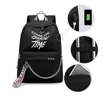 Foto 1 | Mochila Huoguo Primary School Recargable Usb Con Cinta Rosa - Venta Internacional.