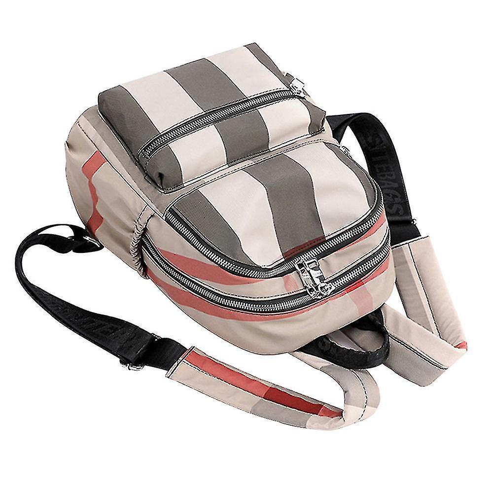 Foto 3 pulgar | Mochila Huoguo Para Mujer, Nailon A Cuadros, Caqui, Escolar, 32 X 12 X 26 Cm - Venta Internacional.