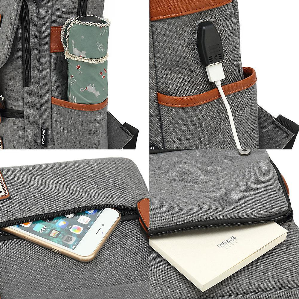 Foto 4 pulgar | Mochila Escolar Sanlin Beans Con Forma De Búho Para Adolescentes, 20 Litros (gris) - Venta Internacional.