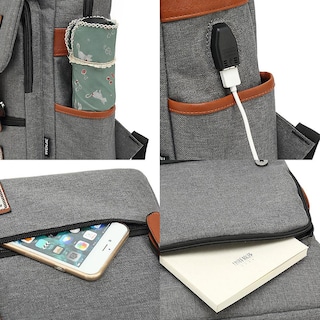 Foto 3 | Mochila Escolar Sanlin Beans Con Forma De Búho Para Adolescentes, 20 Litros (gris) - Venta Internacional.