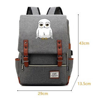 Foto 4 | Mochila Escolar Sanlin Beans Con Forma De Búho Para Adolescentes, 20 Litros (gris) - Venta Internacional.