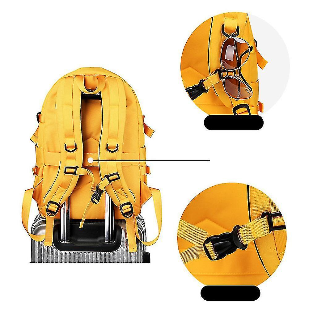 Foto 4 pulgar | Mochila Huoguo Travel Leisure, Estilo Retro, Impermeable, Amarilla - Venta Internacional.
