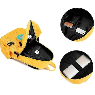 Foto 4 | Mochila Huoguo Travel Leisure, Estilo Retro, Impermeable, Amarilla - Venta Internacional.