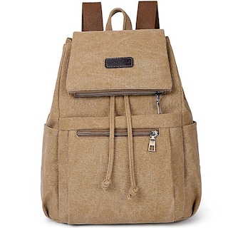 Foto 1 | Mochila De Lona Sanlin Beans De Estilo Retro Para Mujer (caqui) - Venta Internacional.