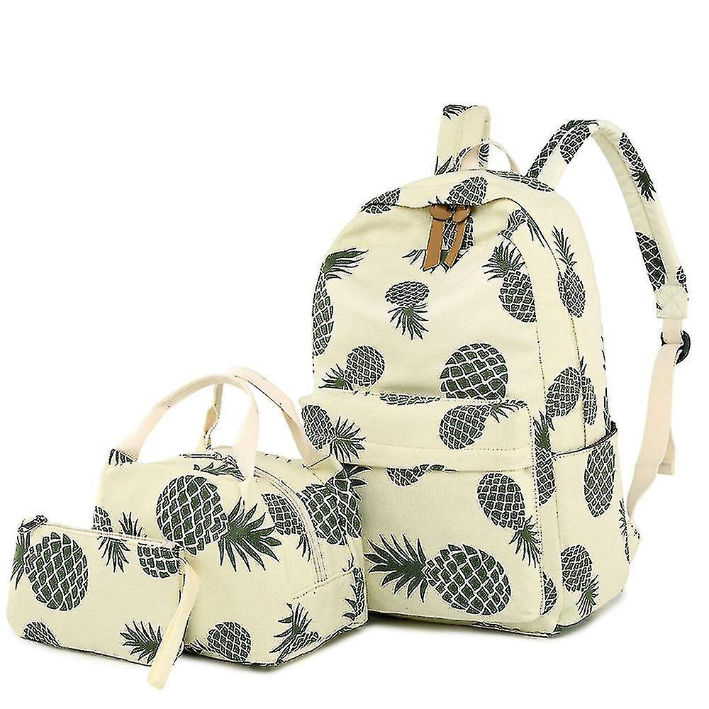 Mochila Huoguo Para Mujer, Con Estampado De Lienzo, Impermeable, Color Crema - Venta Internacional.