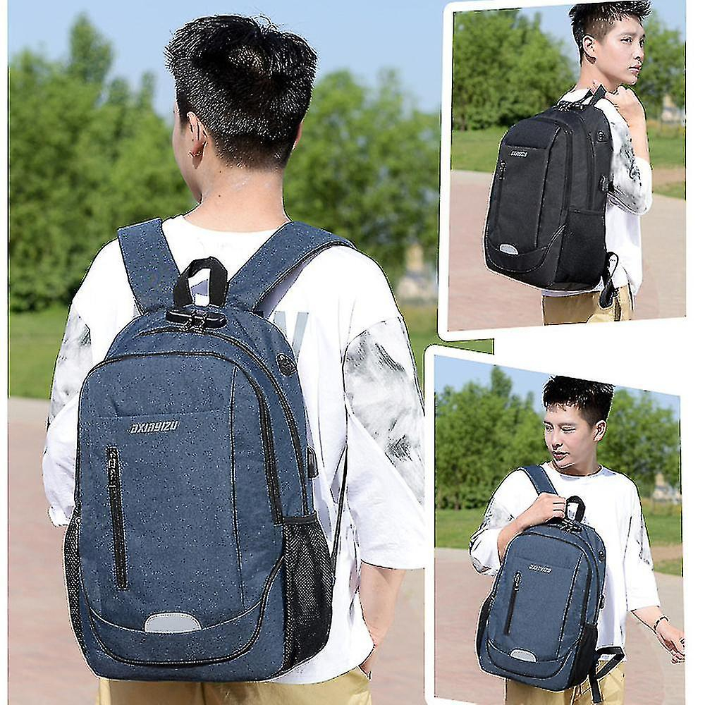 Foto 3 pulgar | Mochila Huoguo, Mochila Escolar Para Estudiantes, Carga Usb, Gris Claro - Venta Internacional.