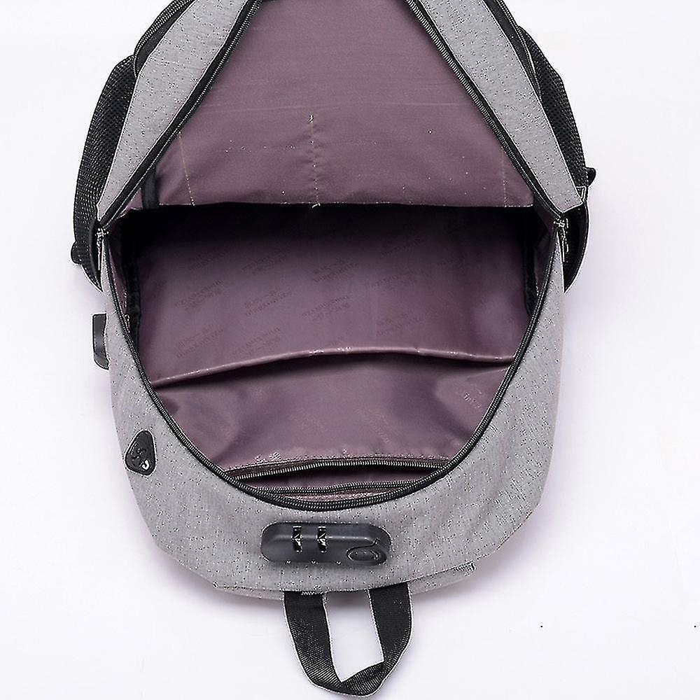 Foto 4 pulgar | Mochila Huoguo, Mochila Escolar Para Estudiantes, Carga Usb, Gris Claro - Venta Internacional.