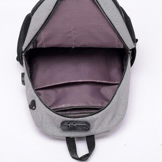 Foto 3 | Mochila Huoguo, Mochila Escolar Para Estudiantes, Carga Usb, Gris Claro - Venta Internacional.