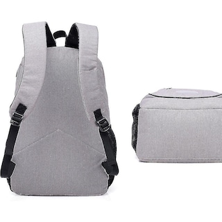 Foto 4 | Mochila Huoguo, Mochila Escolar Para Estudiantes, Carga Usb, Gris Claro - Venta Internacional.