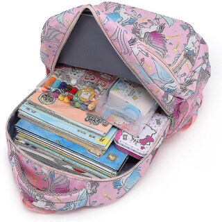 Foto 2 | Mochila Huoguo Azul Marino Impermeable Para Colegialas 3 Piezas - Venta Internacional.