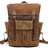 Mochila Huoguo Lona Impermeable Para Hombre Color Café - Venta Internacional.