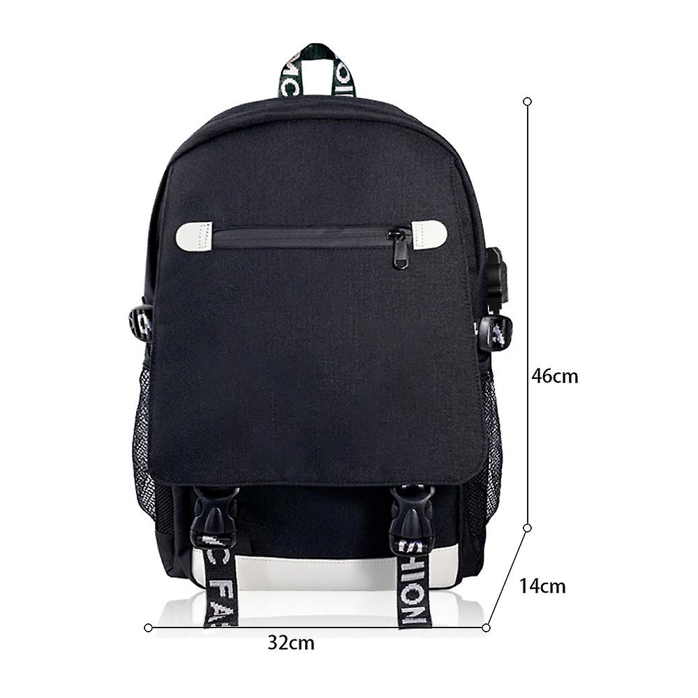 Foto 5 pulgar | Mochila Sanlin Beans Estampada Casual Impermeable Negra - Venta Internacional.