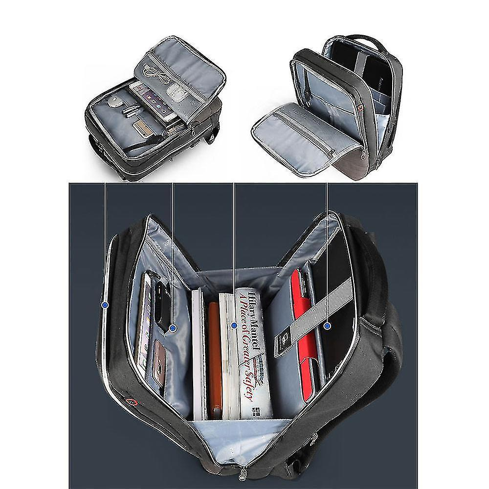 Foto 3 pulgar | Mochila Huoguo Business Para Hombre 15.6 Pulgadas De Tela Oxford Gris - Venta Internacional.