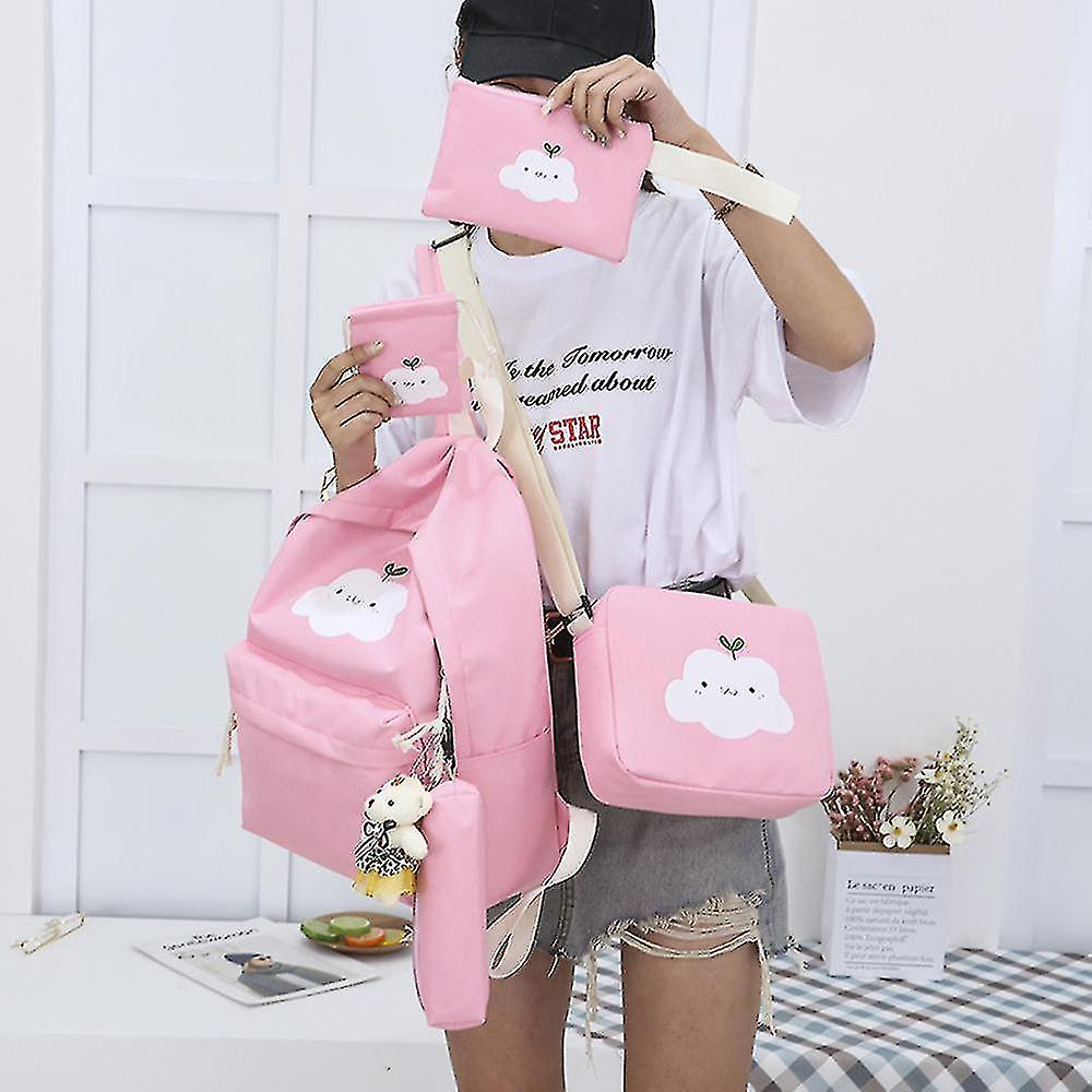 Foto 3 pulgar | Mochila Huoguo Infantil De Gran Capacidad Resistente Al Agua Rosa - Venta Internacional.