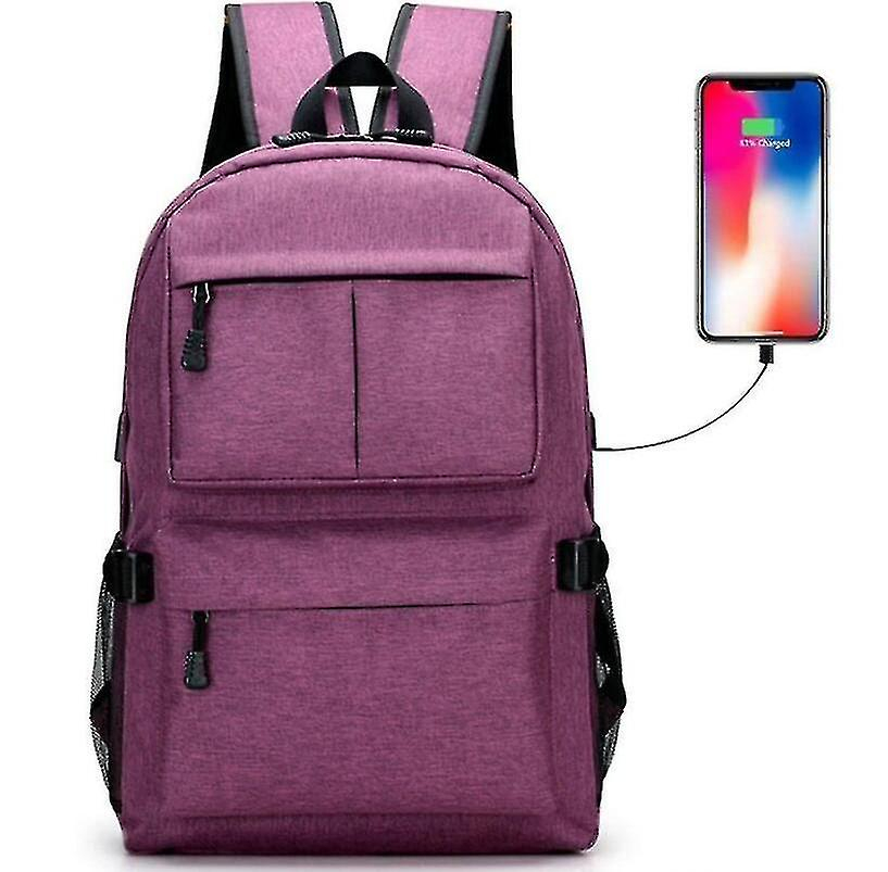 Foto 3 pulgar | Mochila Huoguo, Duradera, Grande, Con Puerto Usb, Color Morado, 48 X 38 X 12 Cm - Venta Internacional.