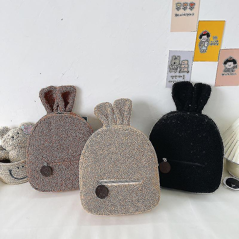 Foto 2 pulgar | Mochila Huoguo Bear Fleece Khaki Para Niños Y Mujeres - Venta Internacional.