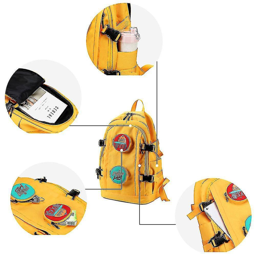 Foto 3 pulgar | Mochila Huoguo Moderna Para Mujer Elegante Impermeable Amarilla - Venta Internacional.