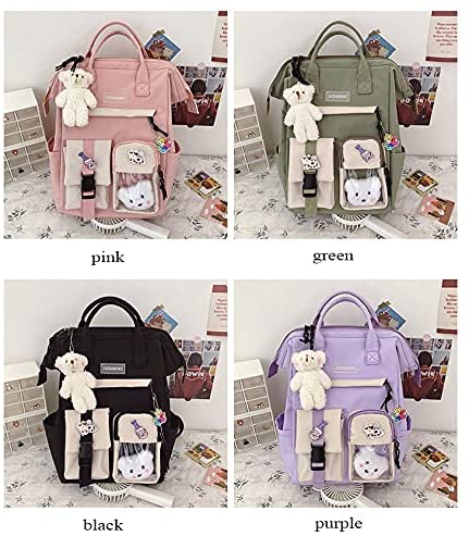 Foto 5 pulgar | Mochila Huoguo Kawaii Con Alfiler Y Accesorios Para La Escuela, Color Morado - Venta Internacional.