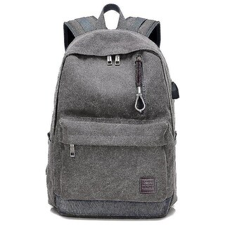 Foto 2 | Mochila Huoguo De Lona Unisex De Alta Calidad Con Puerto Usb, Color Caqui - Venta Internacional.