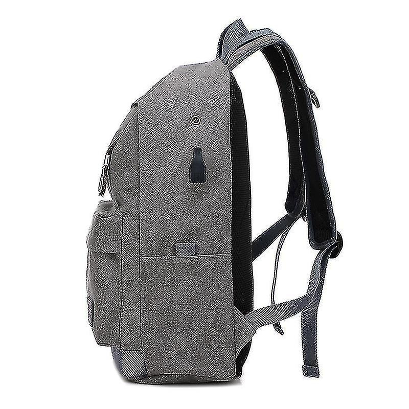 Foto 4 pulgar | Mochila Huoguo De Lona Unisex De Alta Calidad Con Puerto Usb, Color Caqui - Venta Internacional.