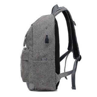 Foto 3 | Mochila Huoguo De Lona Unisex De Alta Calidad Con Puerto Usb, Color Caqui - Venta Internacional.