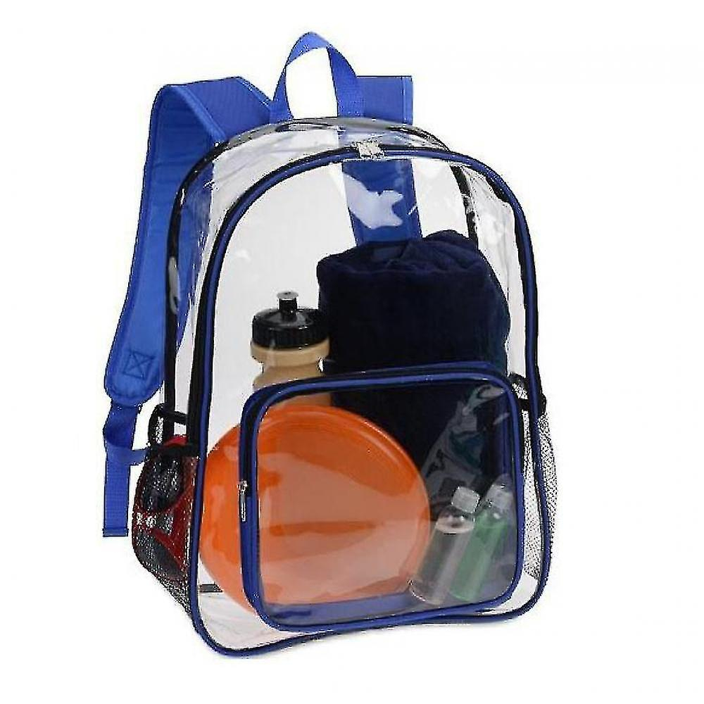 Mochila Huoguo, Pvc Transparente, Resistente, Negra - Venta Internacional.